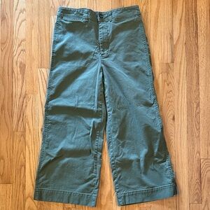 Madewell sz 30 wide leg marine style Olive Green Chinos sz 24” inseam great cond